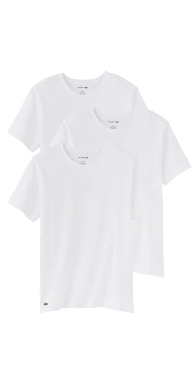 LACOSTE COTTON UNDERSHIRT CREW TEE 3 PACK WHITE