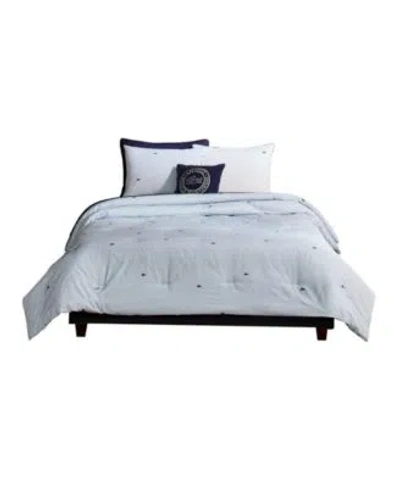 LACOSTE HOME PINSTRIPE CROC COTTON COMFORTER SET