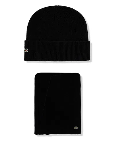 LACOSTE LOGO-APPLIQUÉ BEANIE (SET OF TWO)