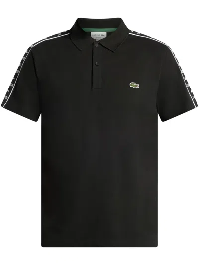 LACOSTE LOGO-EMBROIDERED SIDE-STRIPE POLO SHIRT