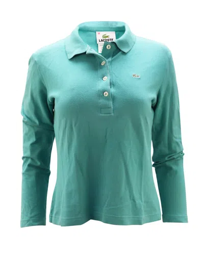 LACOSTE LONG SLEEVE POLO IN TEAL COTTON