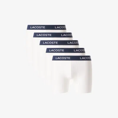 LACOSTE MEN'S BRANDED WAIST BOXER BRIEFS 5-PACK