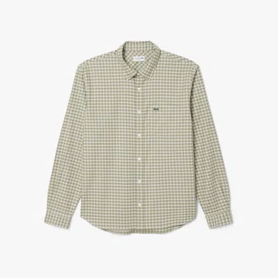LACOSTE MEN'S REGULAR FIT STRETCH PLAID SHIRT - 15¾ - 40