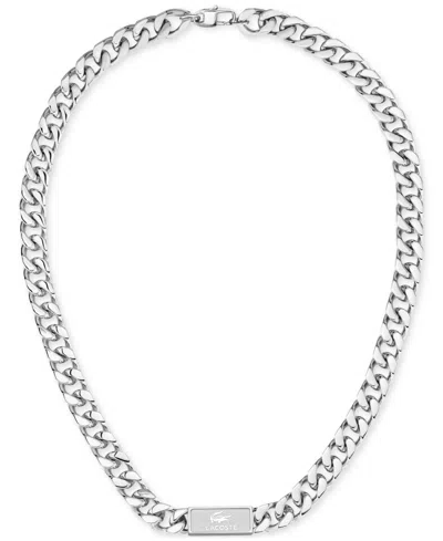 LACOSTE STAINLESS STEEL BACKHAND 21-1/2" CHAIN NECKLACE