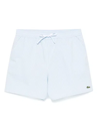 LACOSTE STRIPED SWIM SHORTS