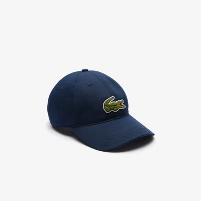 LACOSTE UNISEX CROCODILE BADGE COTTON TWILL CAP - ONE SIZE