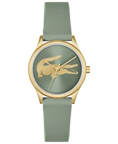 LACOSTE WOMEN'S CROCODELLE GREEN SILICONE STRAP WATCH, 30MM