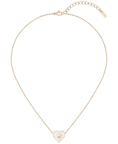 LACOSTE WOMEN'S LOVE MY CROC IP PLATED NECKLACE