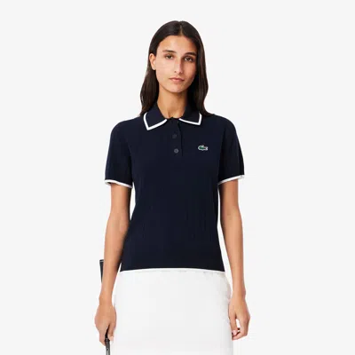 LACOSTE WOMEN'S SHORT SLEEVE POLO COLLAR GOLF SWEATER - 42