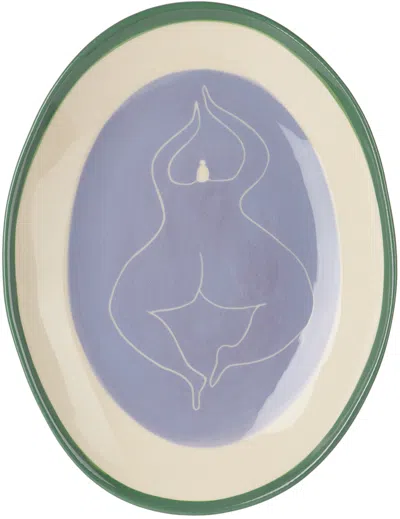LAETITIA ROUGET PURPLE 'JUST CHILLING' OVAL PLATE