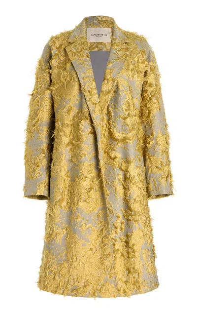LAFAYETTE 148 FRINGED JACQUARD COAT