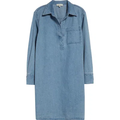 LAFAYETTE 148 LAFAYETTE 148 NEW YORK LONG SLEEVE DENIM POPOVER DRESS