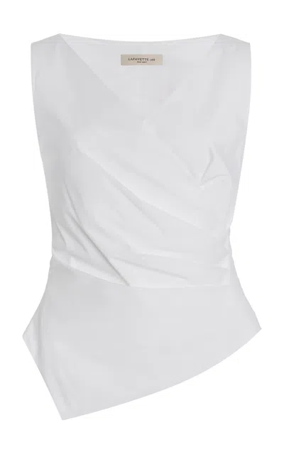 LAFAYETTE 148 STRETCH COTTON WRAP TOP