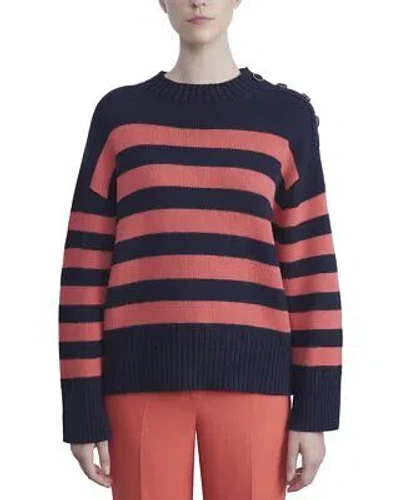 LAFAYETTE 148 LAFAYETTE 148 YORK NAUTICAL STRIPED CREWNECK CASHMERE SWEATER WOMEN'S