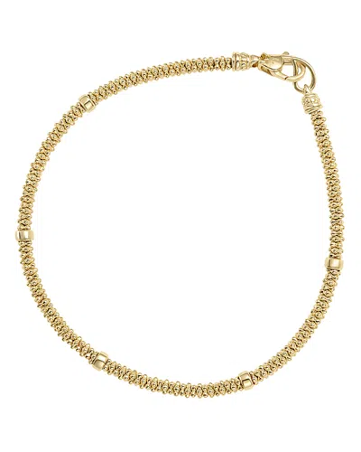 LAGOS 18K YELLOW GOLD CAVIAR BEADED STATION BRACELET