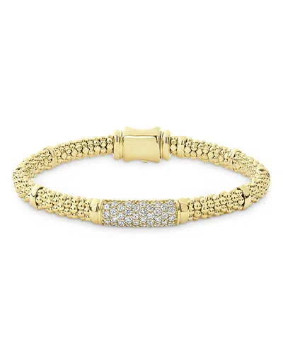LAGOS 18K YELLOW GOLD CAVIAR BRACELET WITH DIAMONDS - EXCLUSIVE