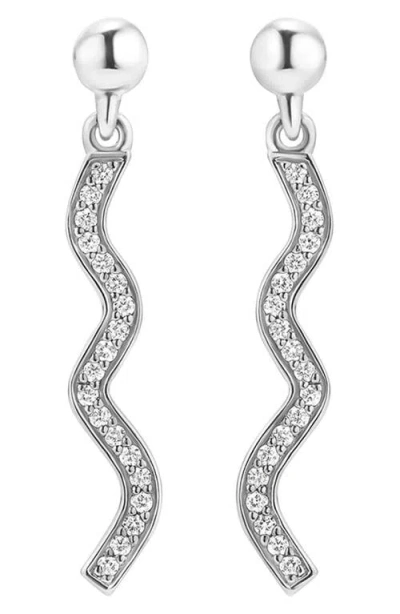 LAGOS LAGOS CAVIAR SPARK DIAMOND WAVE DROP EARRINGS
