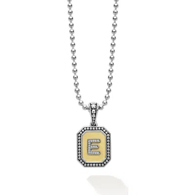 LAGOS LAGOS SIGNATURE CAVIAR DIAMOND INITIAL PENDANT NECKLACE