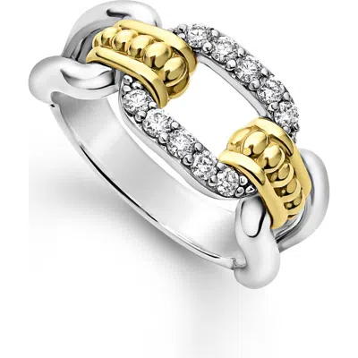 LAGOS LAGOS SIGNATURE CAVIAR LINKS DIAMOND RING
