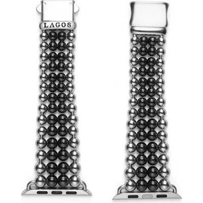 LAGOS LAGOS SMART CAVIAR INFINITE BLACK CERAMIC APPLE WATCH® WATCHBAND