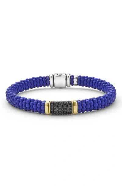 LAGOS TWO-TONE MATTE BLACK CERAMIC BLACK DIAMOND BRACELET