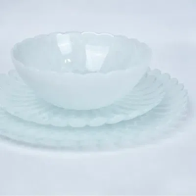 LAINY HOME AZURE ALABASTER DINNERWARE,DINNER PLATE, PACK OF 4, CLEAR