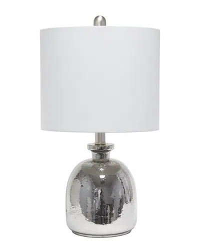 LALIA HOME LALIA HOME METALLIC GRAY HAMMERED GLASS JAR TABLE LAMP