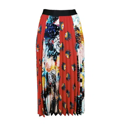 LALIPOP DESIGN WOMEN'S MULTI-COLOR & PRINT PLEATED HALF-CIRCLE SKIRT