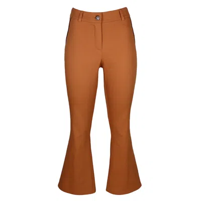 LALIPOP DESIGN WOMEN'S NEUTRALS BRICK COLOR CROPPED PANTS