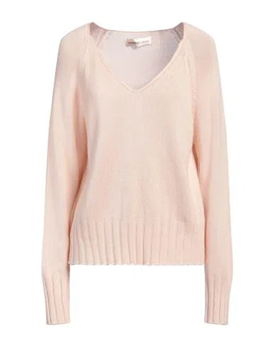 LAMBERTO LOSANI LAMBERTO LOSANI WOMAN SWEATER BLUSH SIZE 8 SILK, CASHMERE