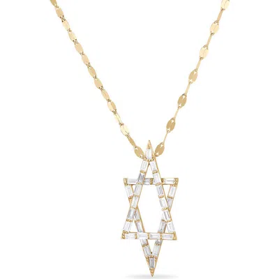 LANA LANA 14K GOLD DIAMOND STAR OF DAVID PENDANT NECKLACE