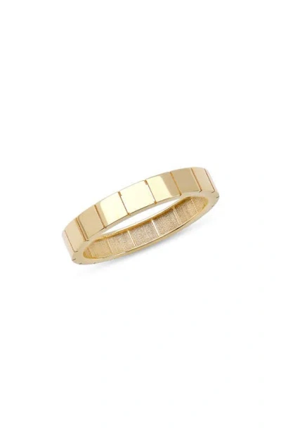 LANA LANA SKINNY FLASH 14K GOLD TILE BAND RING