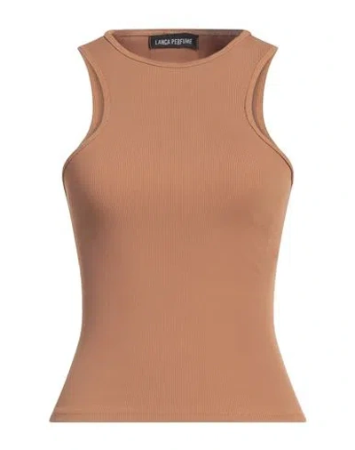 LANÇA PERFUME LANÇA PERFUME WOMAN TANK TOP CAMEL SIZE M POLYAMIDE, ELASTANE