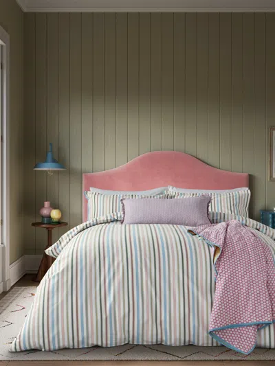 LAND & SHORE BARROW STRIPE COVER SET, COTTON, SIZE DOUBLE