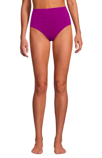 LANDS' END LANDS' END CHLORINE RESISTANT PINCHLESS HIGH WAISTED BIKINI BOTTOMS