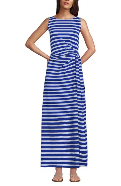 LANDS' END LANDS' END COTTON MODAL SLEEVELESS TIE WAIST MAXI DRESS