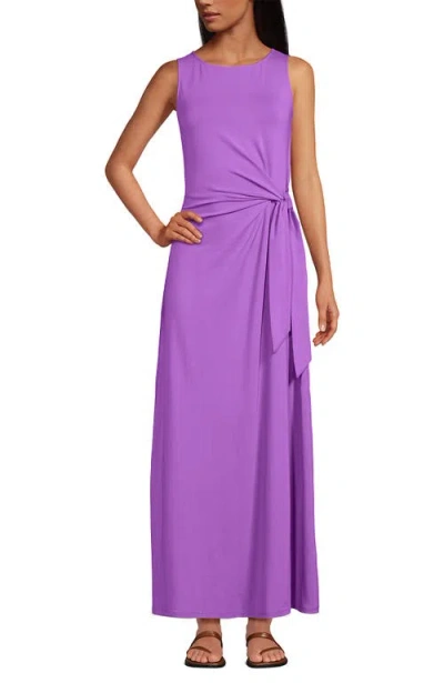 LANDS' END LANDS' END COTTON MODAL SLEEVELESS TIE WAIST MAXI DRESS