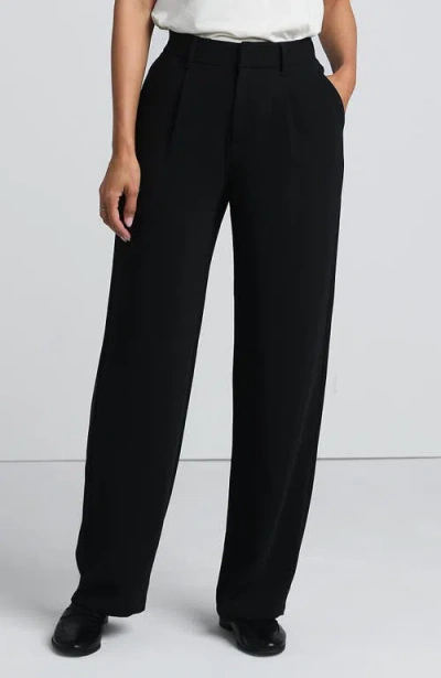 LANDS' END LANDS' END CREPE HIGH RISE PLEATED WIDE LEG PANTS