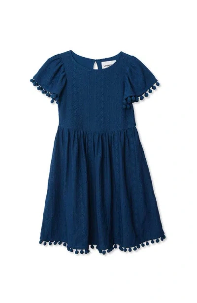 LANDS' END LANDS' END GIRLS LACE SHORT SLEEVE DRESS