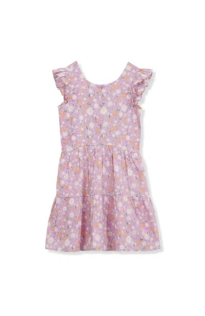 LANDS' END LANDS' END GIRLS SMOCKED FLUTTER SLEEVE TANK DRESS