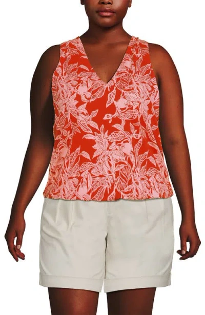 LANDS' END LANDS' END PLUS SIZE LIGHTWEIGHT JERSEY BLOUSON VNECK TANK