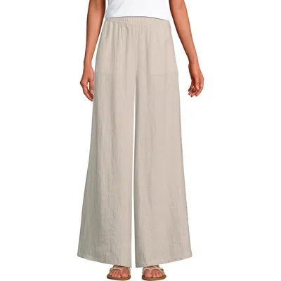 LANDS' END LANDS' END LINEN HIGH RISE PALAZZO PANTS