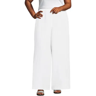 LANDS' END LANDS' END PLUS SIZE LINEN HIGH RISE PALAZZO PANTS