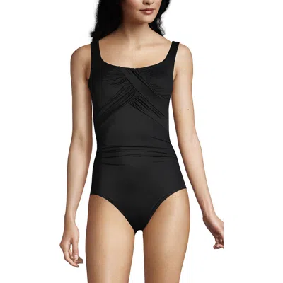 LANDS' END LANDS' END PLUS SIZE DD-CUP SLENDER GRECIAN TUMMY CONTROL CHLORINE RESISTANT ONE PIECE SWIMSUIT