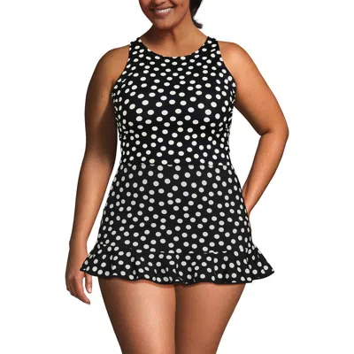 LANDS' END LANDS' END PLUS SIZE HIGH NECK RACERBACK TANKINI TOP