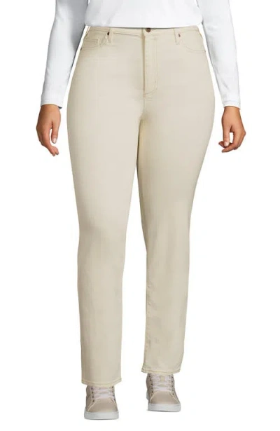 LANDS' END LANDS' END RECOVER HIGH RISE STRAIGHT LEG BLUE JEANS