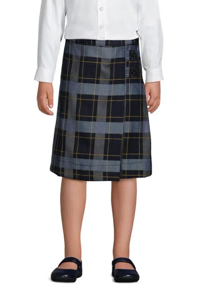 LANDS' END LANDS' END SCHOOL UNIFORM GIRLS PLAID A-LINE SKIRT BELOW THE KNEE