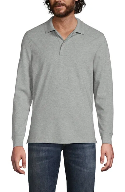 LANDS' END LANDS' END SCHOOL UNIFORM YOUNG  LONG SLEEVE MESH POLO SHIRT