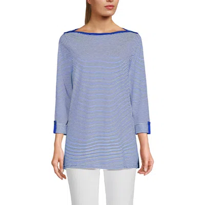 LANDS' END LANDS' END SUPIMA COTTON ADJUSTABLE 3/4 SLEEVE BOATNECK TUNIC