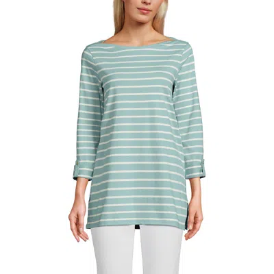 LANDS' END LANDS' END SUPIMA COTTON ADJUSTABLE 3/4 SLEEVE BOATNECK TUNIC